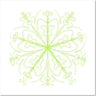 delicate green mandala Posters and Art
